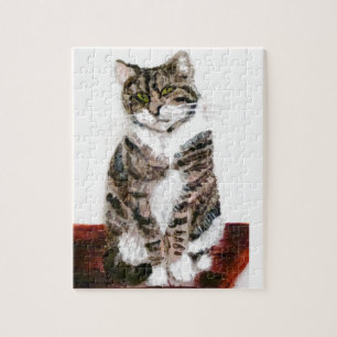 Puzzle Cute Kitty Peinture Tabby Chat