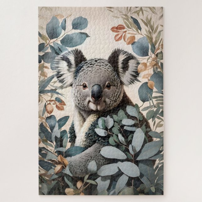 Puzzle Cute Koala Eucalyptus Feuilles (Vertical)