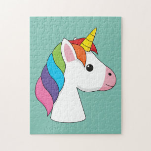 Puzzle Cute licorne magique avec cheveux colorés