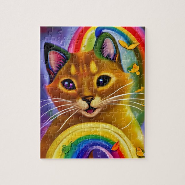 Puzzle Cute Little Kitty aux couleurs arc-en-ciel, Chat (Vertical)