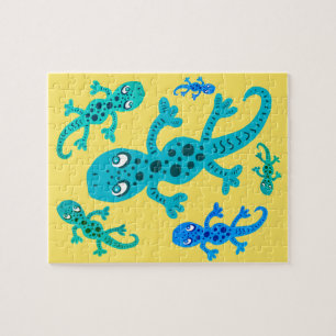 Puzzle Cute Lizard Geckos avec Spots Enfants