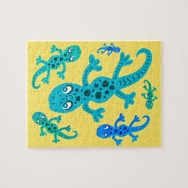 Puzzle Cute Lizard Geckos avec Spots Enfants (Horizontal)