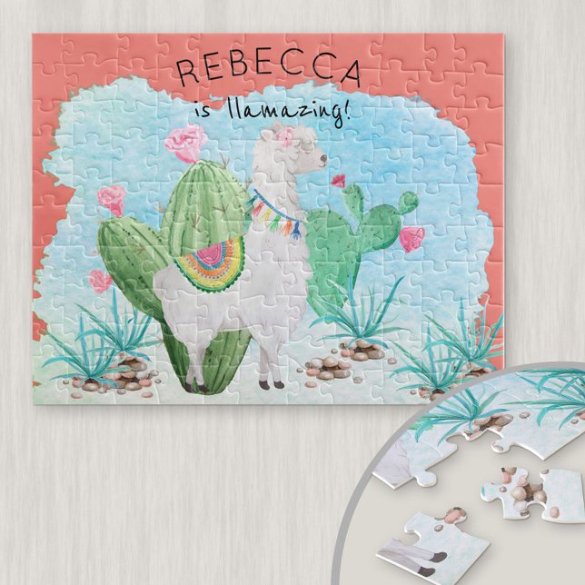 Puzzle Cute Llama Picture - Llamazing Kids Personalized (Créateur téléchargé)