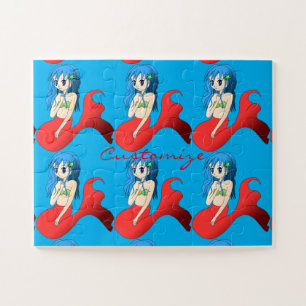 Puzzle Cute Mermaid à cheveux bleus Thunder_Cove
