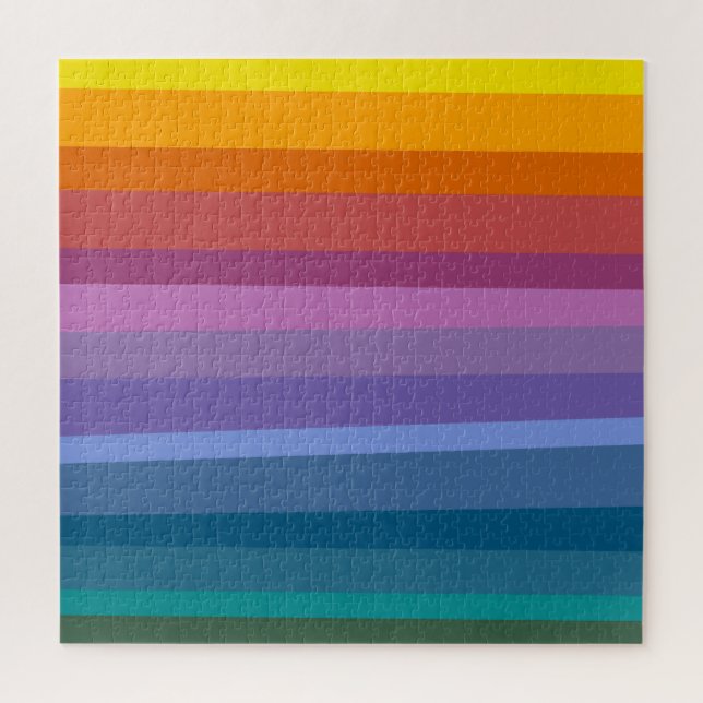 Puzzle Cute Moderne Abstrait Vibrant Arc-en-ciel rayures  (Vertical)