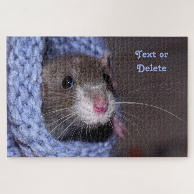 Puzzle Cute personnalisée Bébé Animal de compagnie Rat (Horizontal)