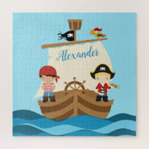 Cute Pirate Boys & A Big Ship Nom personnalisé