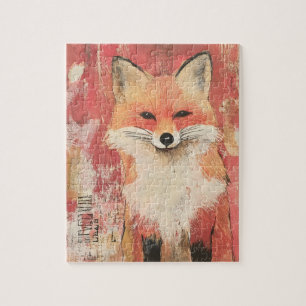Puzzle Cute Red Fox Mixte Media