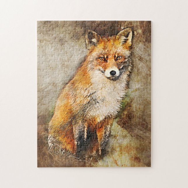 Puzzle Cute Red Fox Wildlife Art (Vertical)