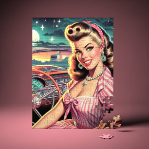 Puzzle Cute Retro Girl