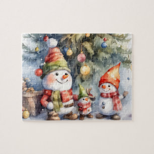 Puzzle Cute Snowmen Wonderland hiver