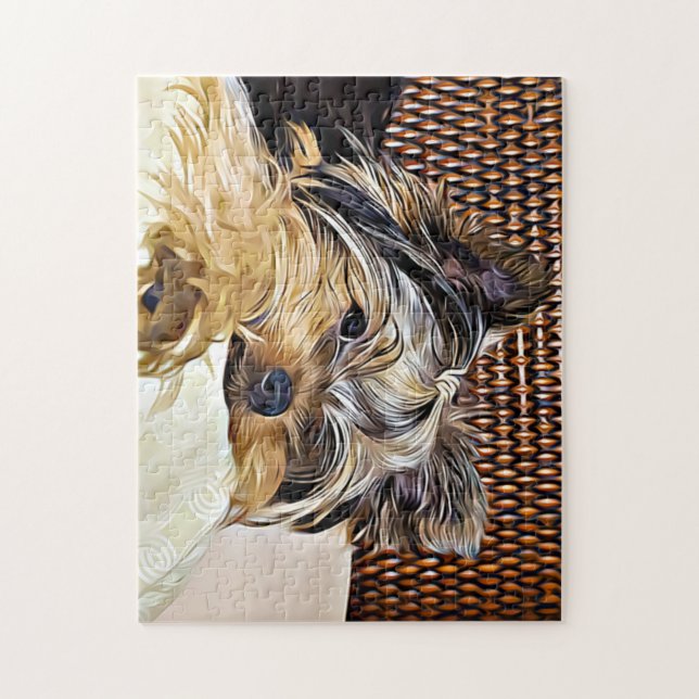 Puzzle Cute Teacup Yorkie Yorkshire (Vertical)