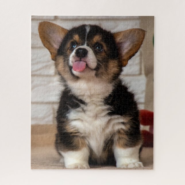 Puzzle Cute Tri Couleur Pembroke Welsh Corgi Chien Chien  (Vertical)