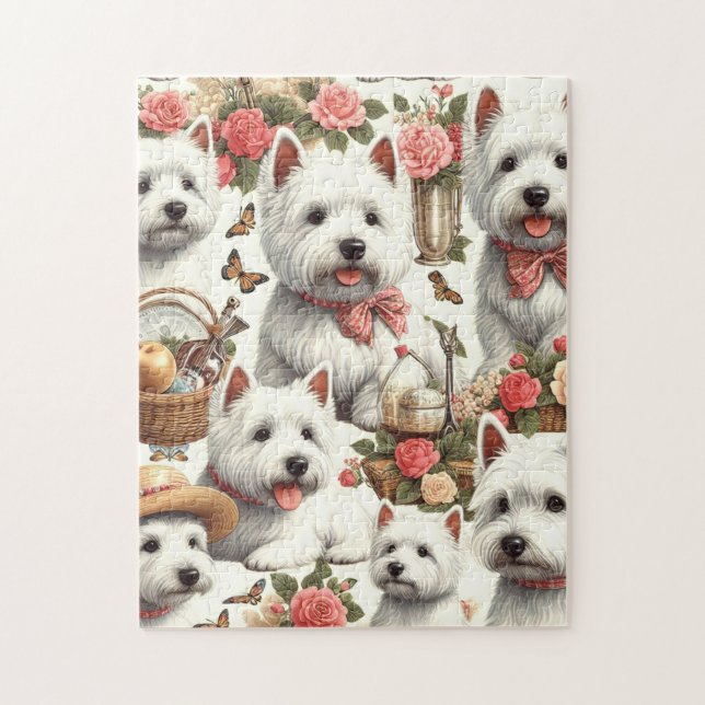 Puzzle Cute West Highland White Terrier sans fil (Vertical)