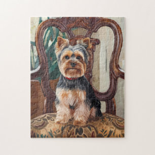 Puzzle Cute Yorkshire Terrier Yorkie Portrait Peinture