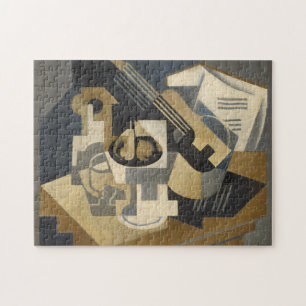 Puzzle Cuvette de guitare et de fruit sur un Tableau,