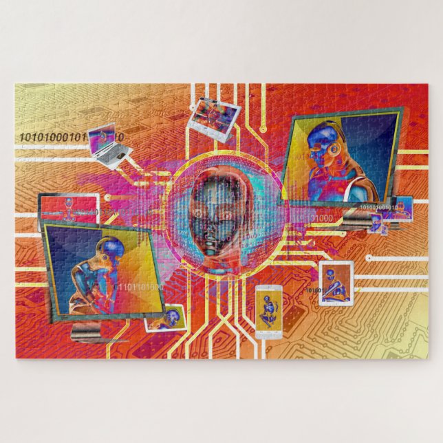 Puzzle cyborg robot (Horizontal)