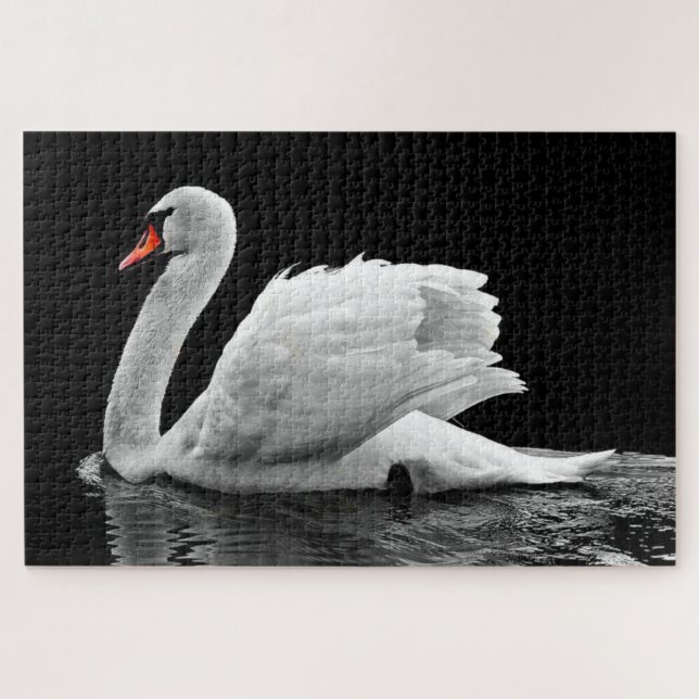 Puzzle Cygne blanc sur l'eau (Horizontal)