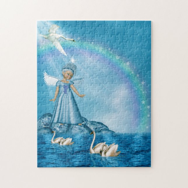 Puzzle Cygnes Blanches Et Angel (Vertical)