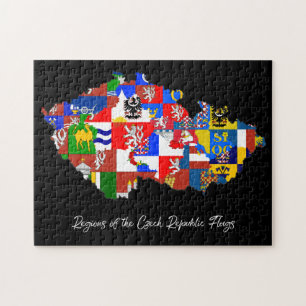 Puzzle Czech Republic Regions Flags Map, Educational