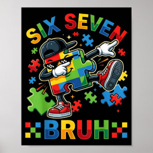 Puzzle Dabbing Bruh 67 Six Seven Boys Kids Autism Poster