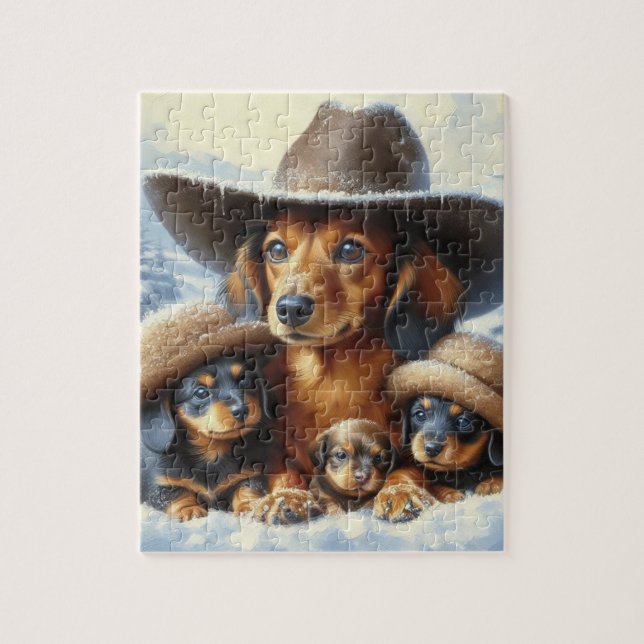 Puzzle Dachshund (Vertical)