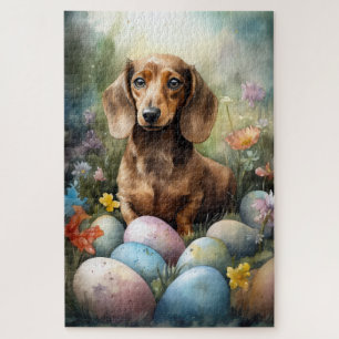 Puzzle Dachshund aux oeufs de Pâques
