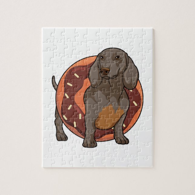 Puzzle Dachshund avec Donut (Vertical)