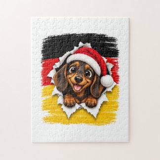 Puzzle Dachshund de Noël allemand
