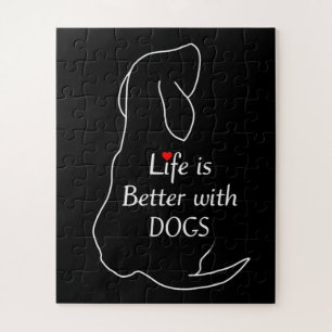 Puzzle Dachshund Life is Better With Dogs Citation Chien 
