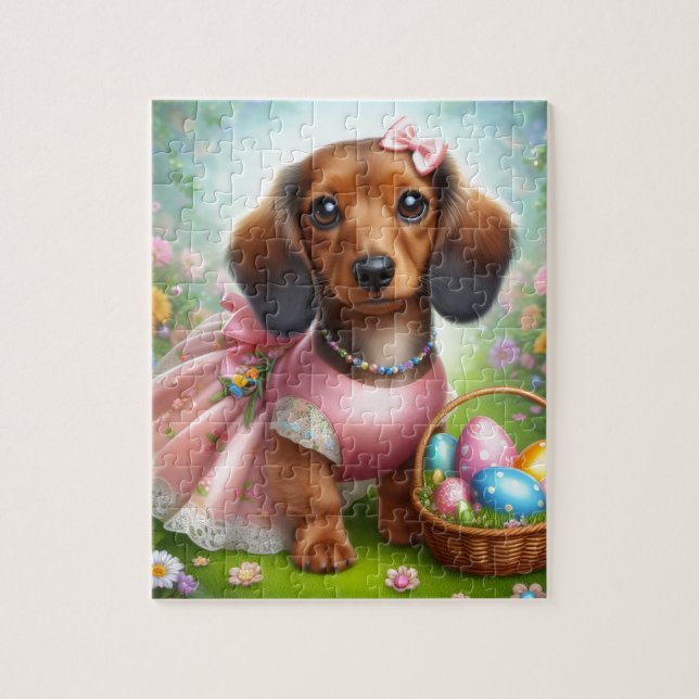Puzzle Dachshund Pâques (Vertical)