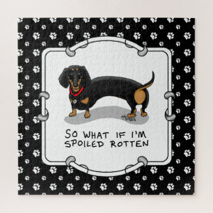 Puzzle Dachshund pourri (S noir & tan) mignon chien