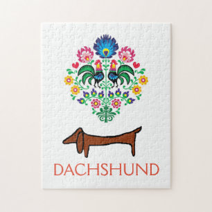 Puzzle Dachshund Welcome hex Sign, modifier le texte