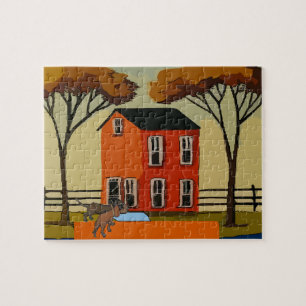 Puzzle Dachshunds at House Door, ajouter du texte