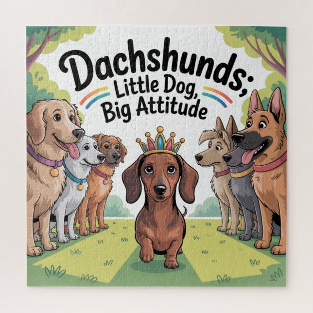 Puzzle Dachshunds Little Dog, Big Attitude (Vertical)