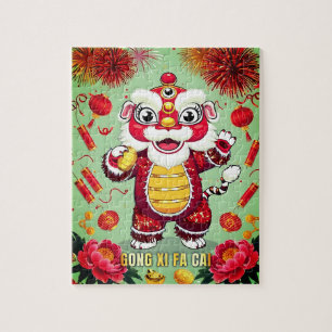Puzzle d'activité de danse du lion pour enfants