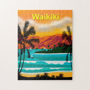 Puzzle d'affiches de voyage de Hawaii Beach