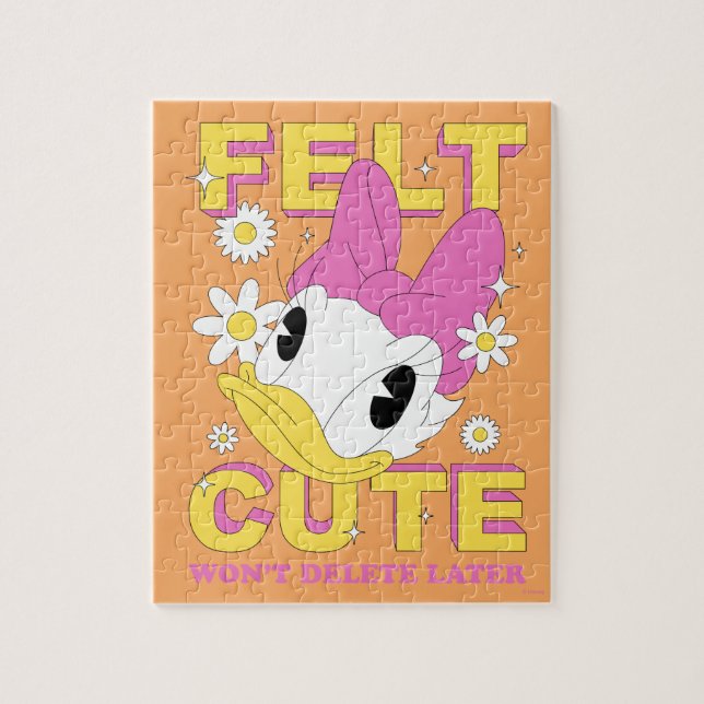 Puzzle Daisy Duck "Felt Cute" Retro Floral Graphic (Vertical)