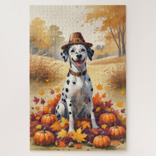 Puzzle Dalmatie En Automne Laisse L'Art Thanksgiving