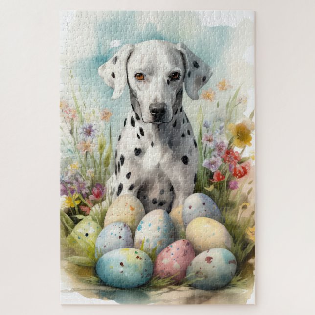 Puzzle Dalmatien avec oeufs de Pâques (Vertical)