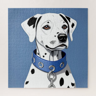 Puzzle Dalmatien portant un collier bleu
