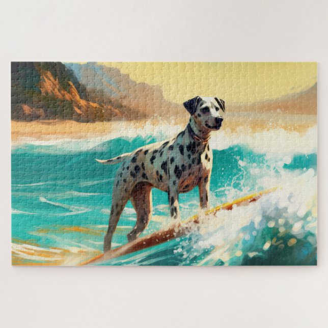 Puzzle Dalmation Plage Surf Peinture (Horizontal)