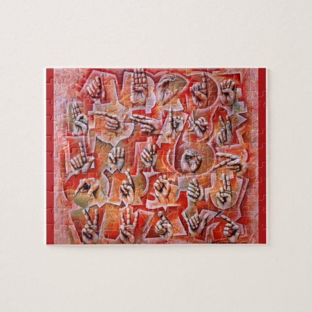 Puzzle d'alphabet de langue des signes (Horizontal)