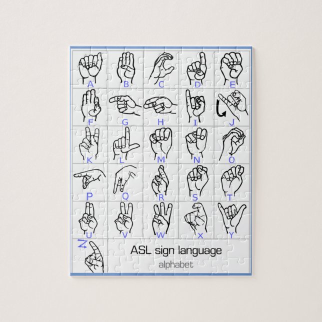 Puzzle d'ALPHABET de LANGUE DES SIGNES (Vertical)