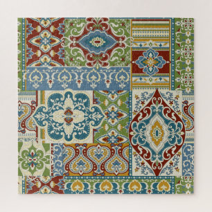 Puzzle Damask Patchwork : Vintage turc coloré.