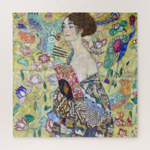 Puzzle Dame avec un ventilateur, Gustav Klimt