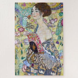 Puzzle Dame avec un ventilateur, Gustav Klimt