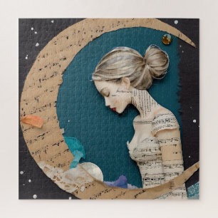 Puzzle Dame et collage de lune