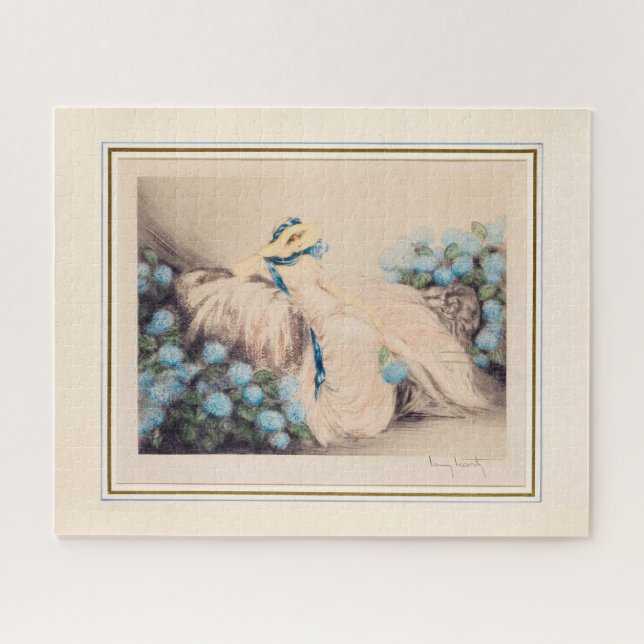 Puzzle Dame rose, 1933 par Louis Icart (Horizontal)