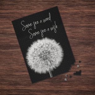 Puzzle Dandelion noir blanc closeup photo inspiré